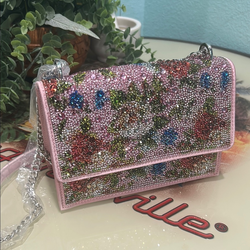 Betsey Johnson Pink Iridescent Wristlet Clutch